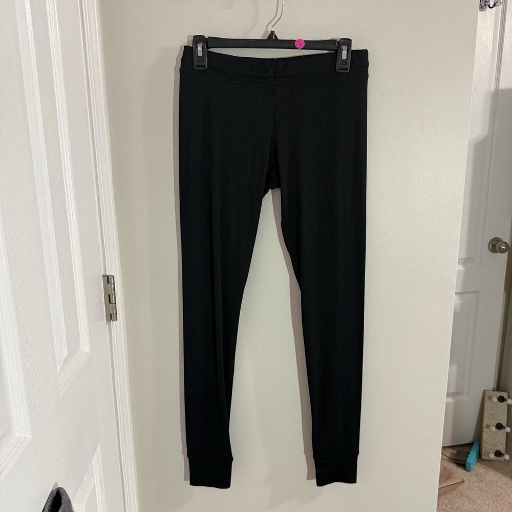 Michael Lauren Ribbed Black Leggings Size Medium